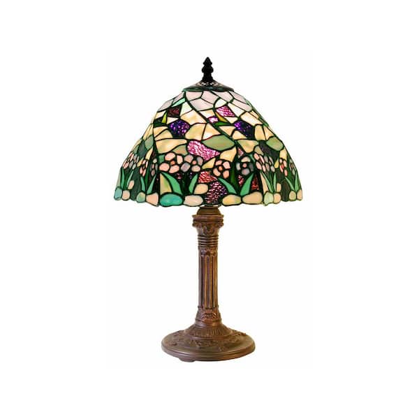 Warehouse of Tiffany 17 in. Lake Multicolored Bronze Table Lamp