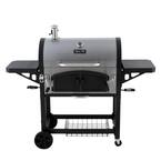 Heavy-Duty Extra-Large Dual Chamber Charcoal Grill in Black and Stainless Steel