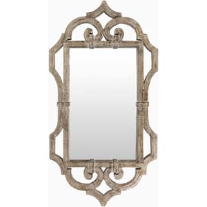 Medium Rectangle Silver Art Deco Mirror (21 in. H x 39.5 in. W)