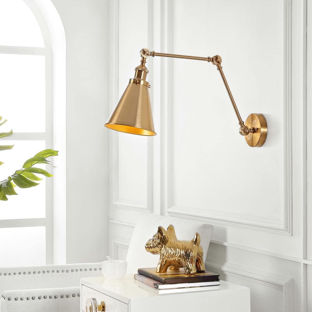 Brass Gold Adjustable Arm LED Wall Sconce