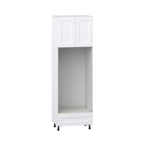 J COLLECTION 30 in. W x 94.5 in. H x 24 in. D Wallace Painted Warm White Shaker Assembled Pantry Micro/Oven Cabinet with Drawer