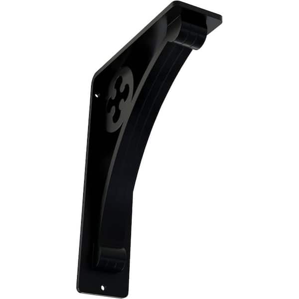 Ekena Millwork 2 in. x 8 in. x 5-1/2 in. Wrought Iron Triple Center Brace Crawley Bracket