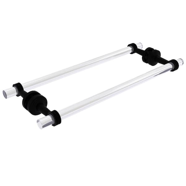 Allied Brass Pacific Beach 18 in. Back to Back Shower Door Towel Bar with Dotted Accents in Matte Black