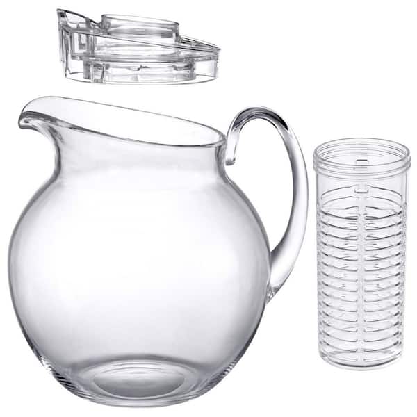 Wudkey 120 fl. oz. Clear Plastic Kitchen Pitcher with Lid and Fruit ...