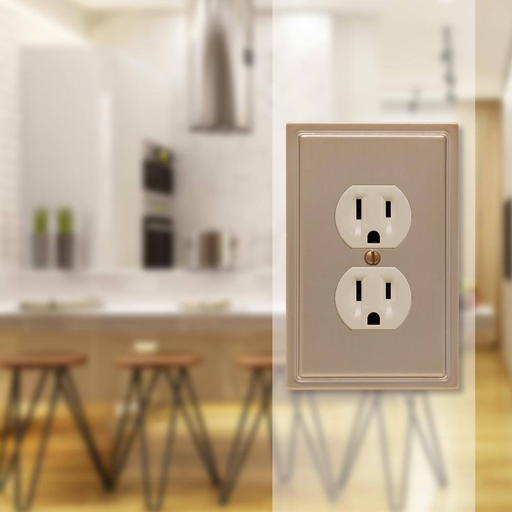 Brushed Bronze Single Duplex Steel Wallplate