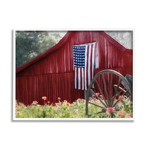 Country Farm Meadow Americana Design by Kim Allen Framed Architecture Art Print 14 in. x 11 in.