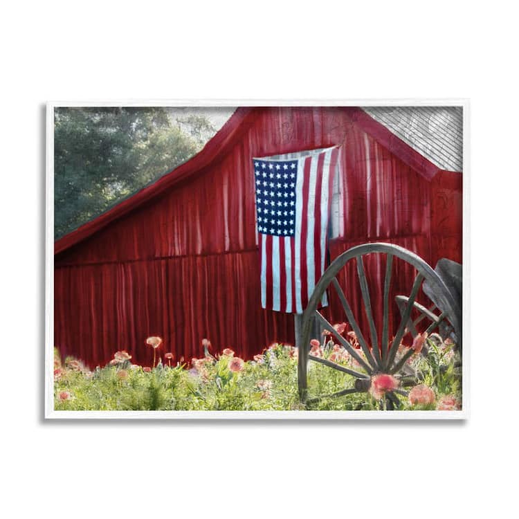 The Stupell Home Decor Collection Country Farm Meadow Americana Design by Kim Allen Framed Architecture Art Print 14 in. x 11 in.