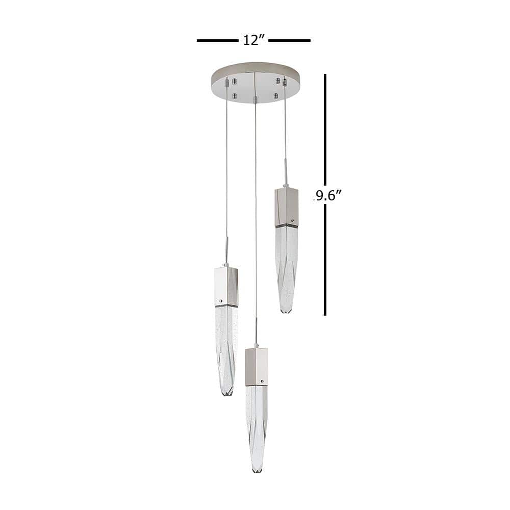 Elegant Chrome 12" Plug-In Chandelier with Iceberg Crystal Accents