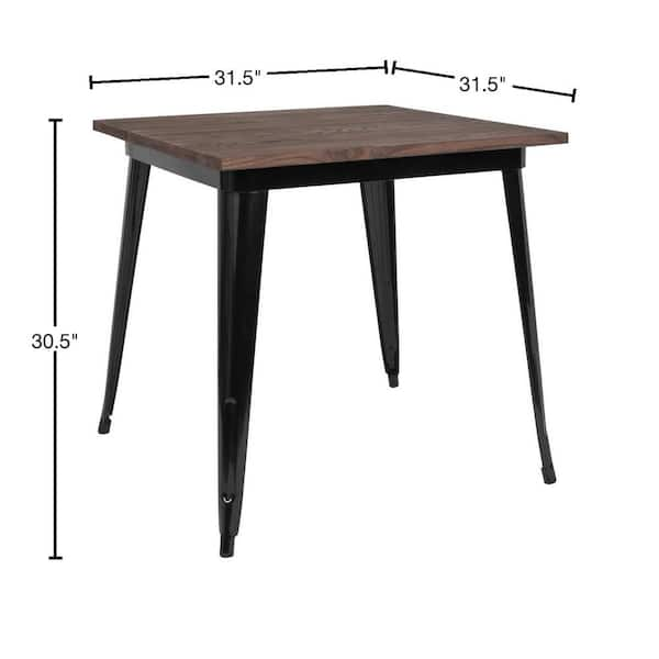 Carnegy Avenue Toby Square Black Wood 31.5 in. 4 Legs Dining 