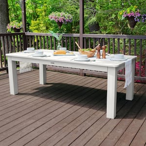 White 42 in. x 84 in. Rectangular Recycled Plastic Outdoor Dining Table