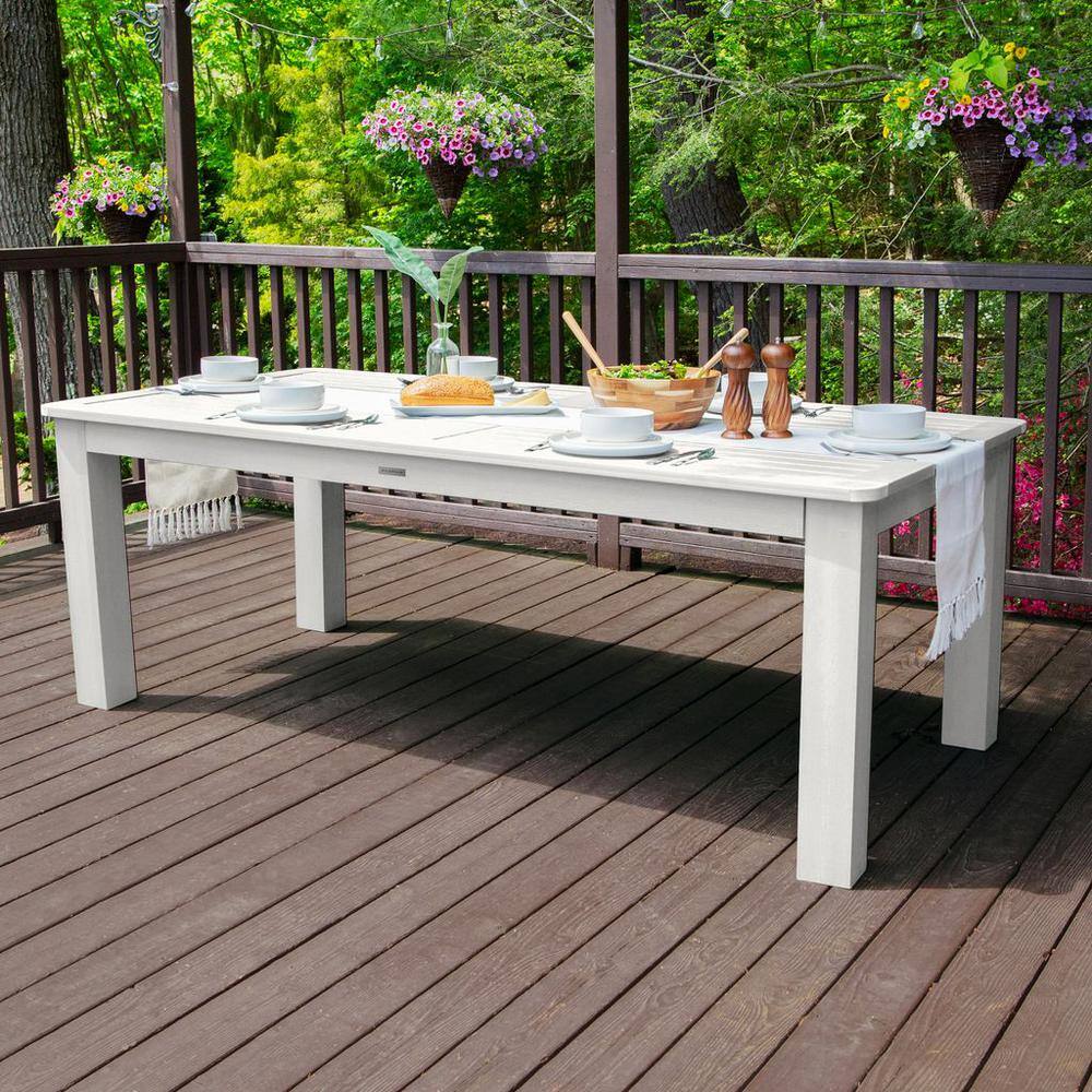 Highwood Spacious White Rectangular Outdoor Dining Table 42"x84"