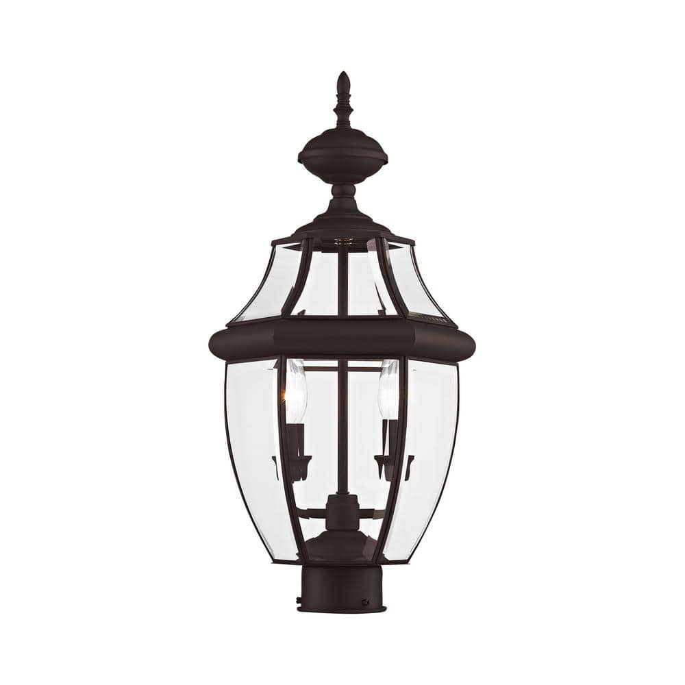 Aston 21 in. 2-Light Bronze Cast Brass Hardwired Outdoor Rust Resistant Post Light with No Bulbs Included price history on PriceWatchPro