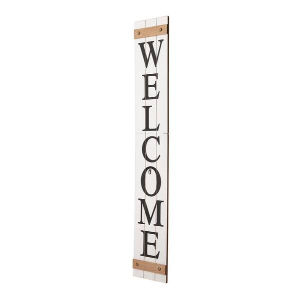 Reviews for Glitzhome 60 in. H Wooden Welcome Porch Sign