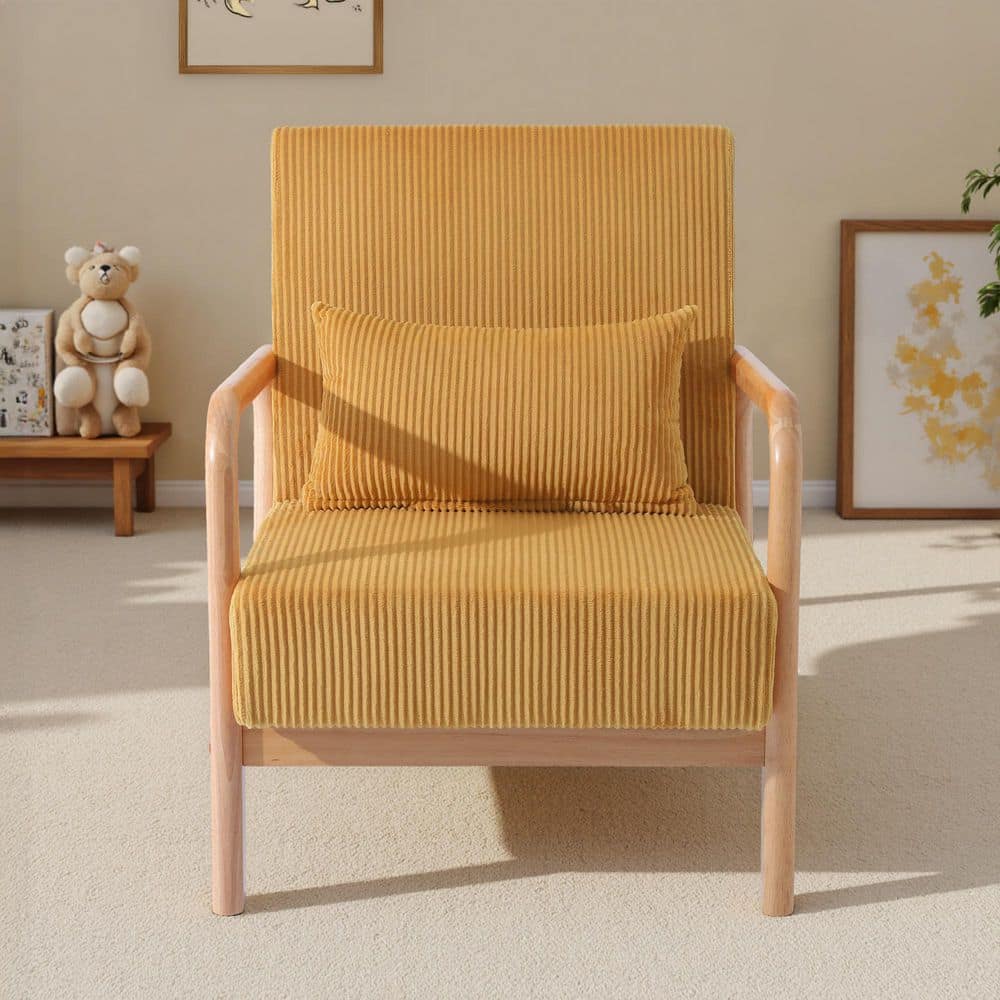 Uixe Mid-Century Wood Frame Corduroy ...
