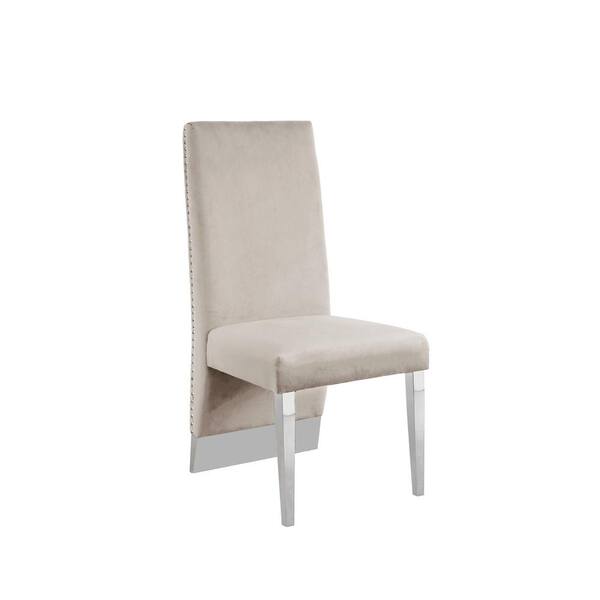 Cream dining chairs discount with chrome legs