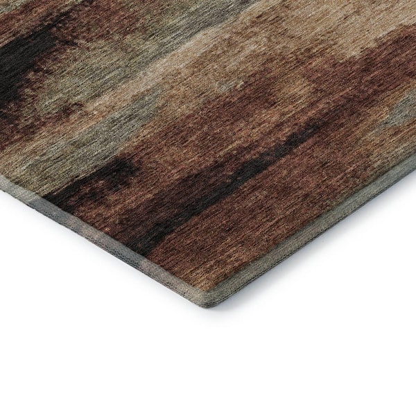Mayfield Premium Machine Washable Abstract AMF942 Mocha 2 ft. x 3 ft. Area Rug