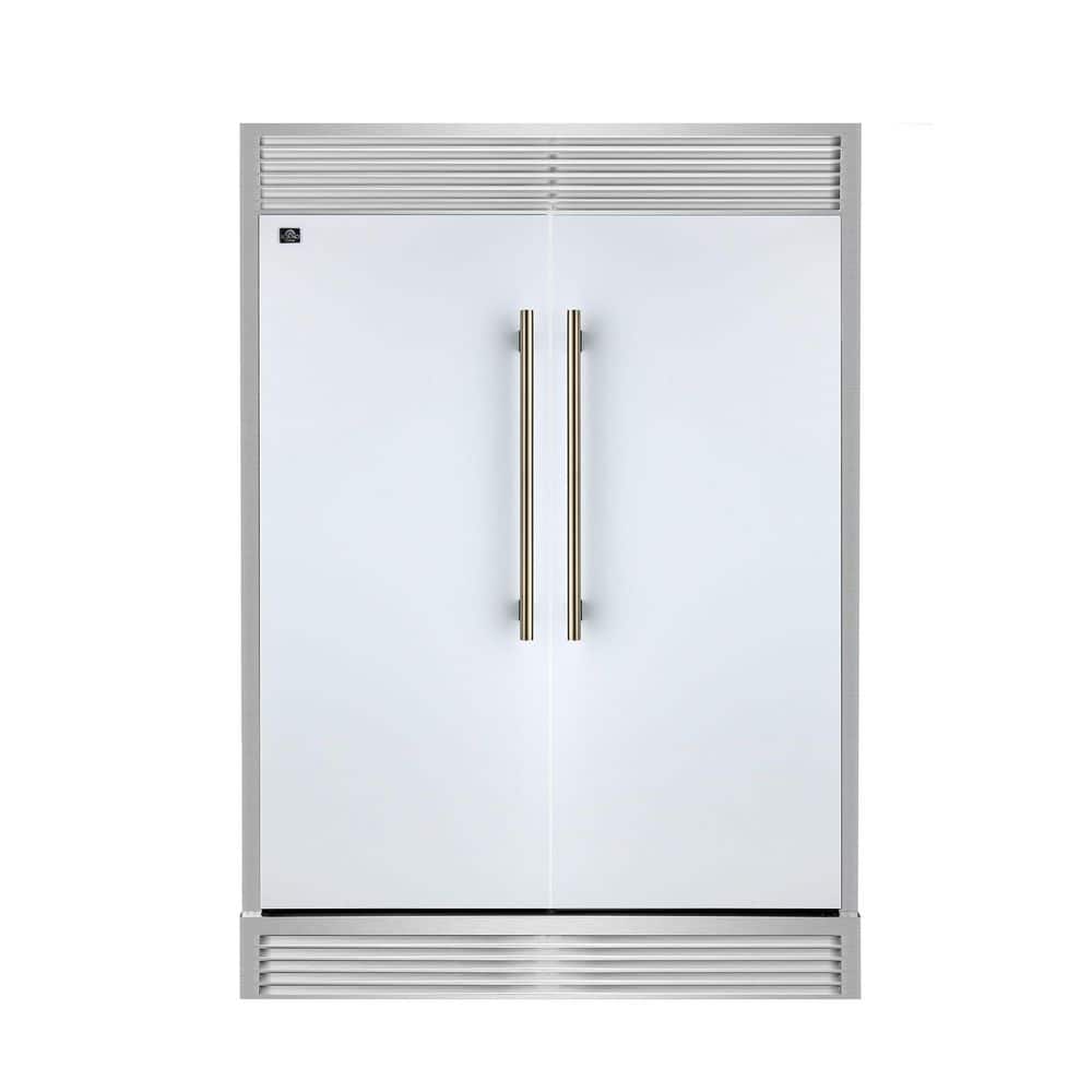 Maderno 2-Piece 56-Inch Convertible Refrigerator, 27.2 cu. ft. with Decorative Grill, 60-Inch Wide in White