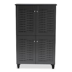 48.2 in. H x 30 in. W Gray Wood Shoe Storage Cabinet