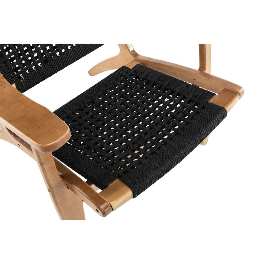 Black and Natural Woven Rope Accent Chair