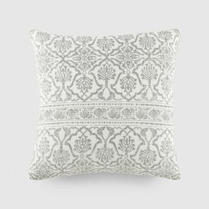 Antique Artic Floral Elegant Patterns Cotton 20 in. x 20 in. Decor Throw Pillow