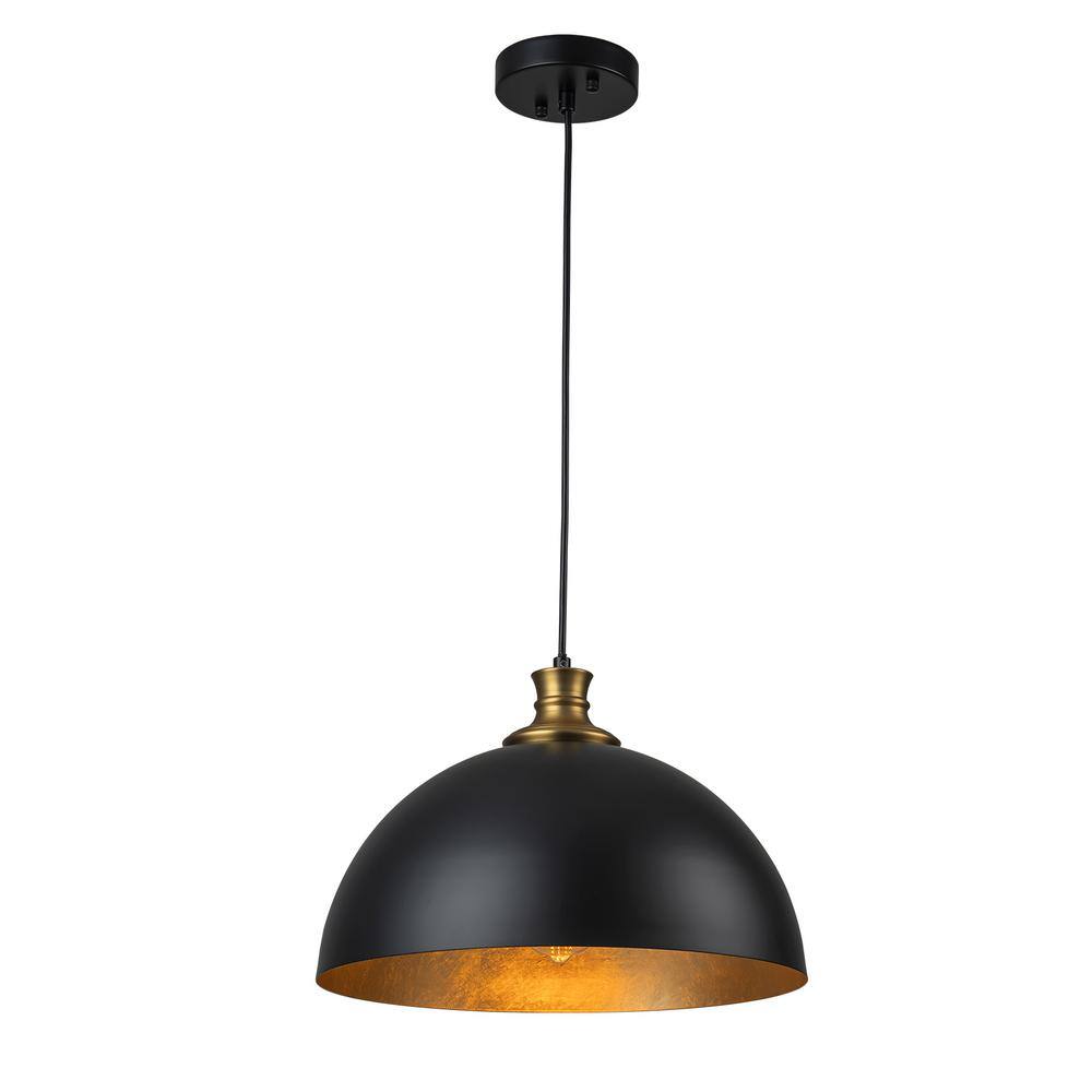 LLHZSY 1Light Black Farmhouse Dome Pendant Light for Kitchen Island