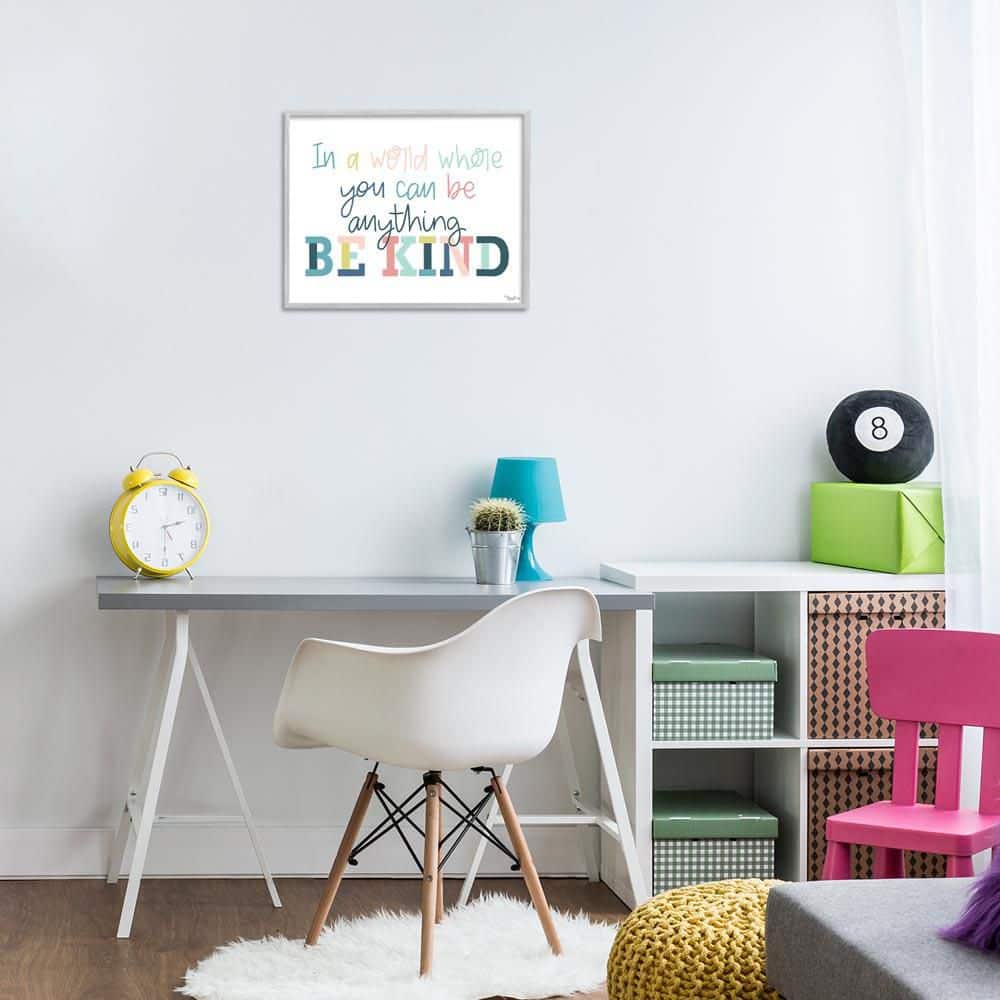 Be Kind In A World by Gigi Louise Gray Framed Typography Giclee Art Print 16 in. x 20 in. price history on PriceWatchPro