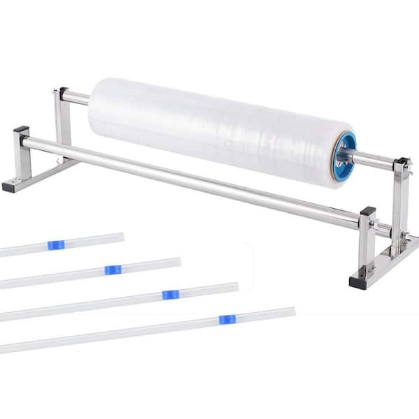 4.9 lb. 27.56 x 6.5 x 6.5 in. Stainless Steel Stretch Film Dispenser Wrapping Machine for Packaging and Pallet Wrapping