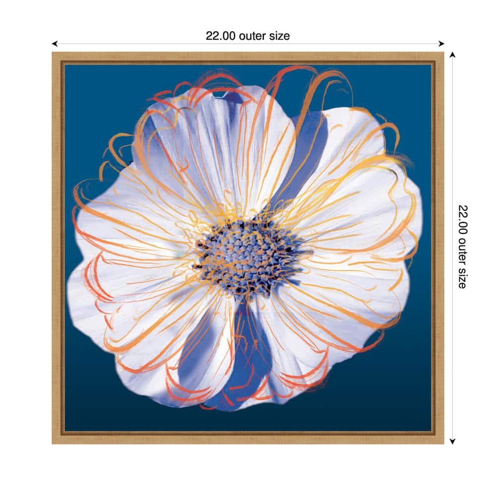 Flower Pop Pastel II Abstract Canvas Art with Maple Frame