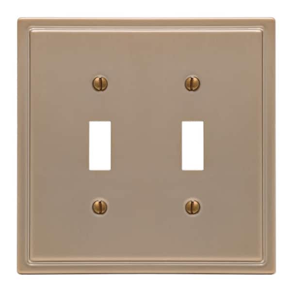 AMERELLE Moderne 2 Gang Toggle Steel Wall Plate - Brushed Bronze