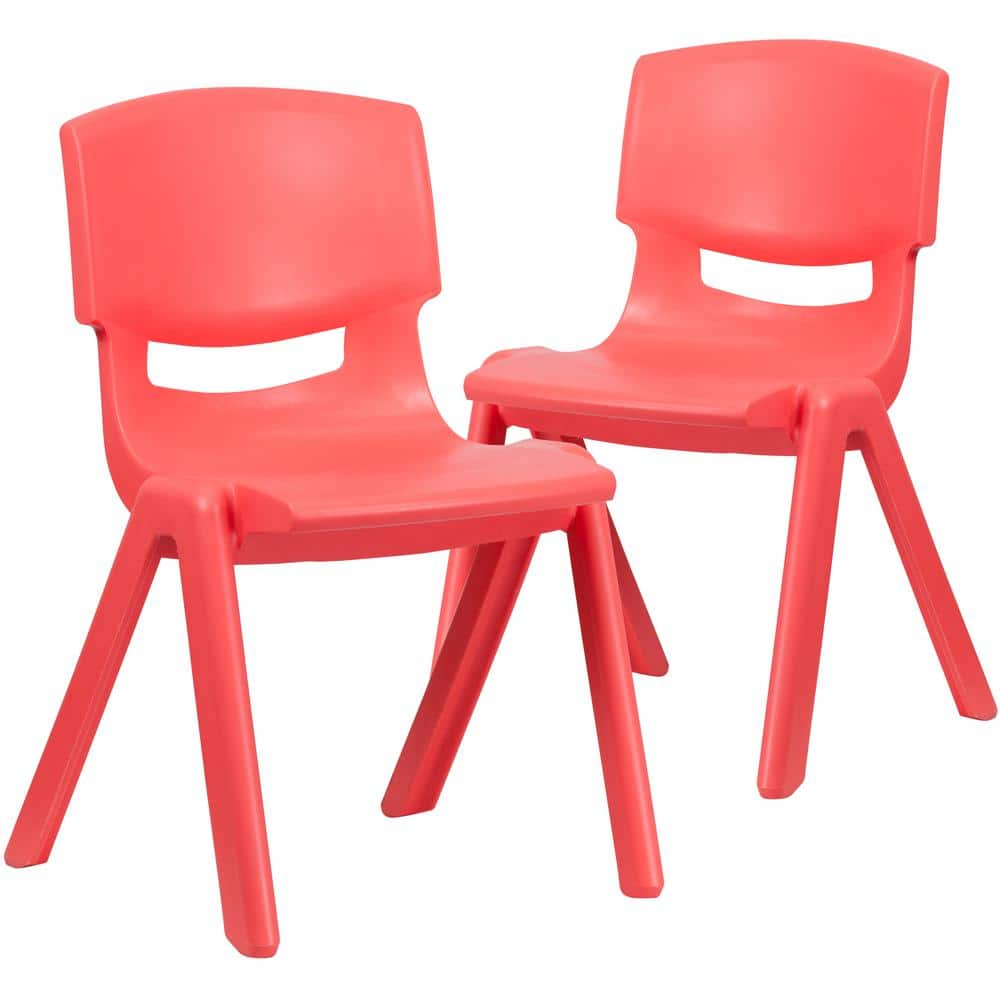 Carnegy Avenue 2 Pack Red Plastic Stackable School Chair with 15.5