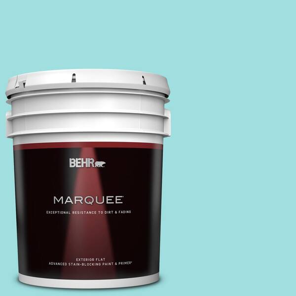 BEHR MARQUEE 5 gal. #P460-2 Tropical Waterfall Flat Exterior Paint & Primer