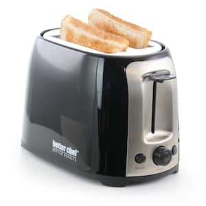 2-Slice Black Wide Slot Toaster with Cool-Touch Exterior