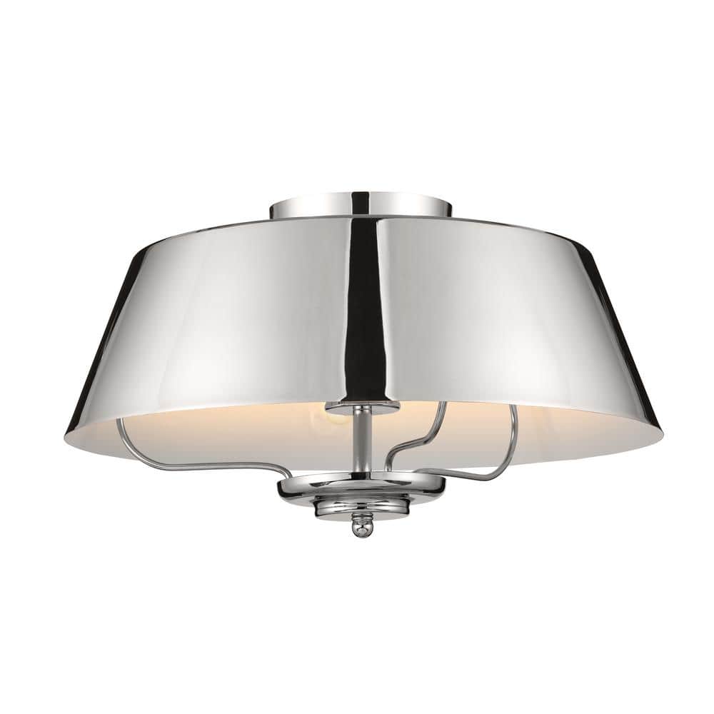 Luella 3-Light Polished Nickel Drum Pendant