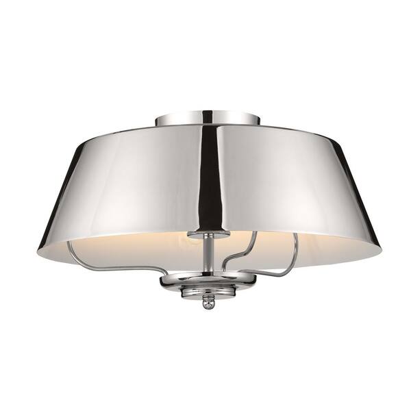 Kichler Luella 3-Light Polished Nickel Traditional Drum Medium Hanging Convertible Pendant/semi-flush