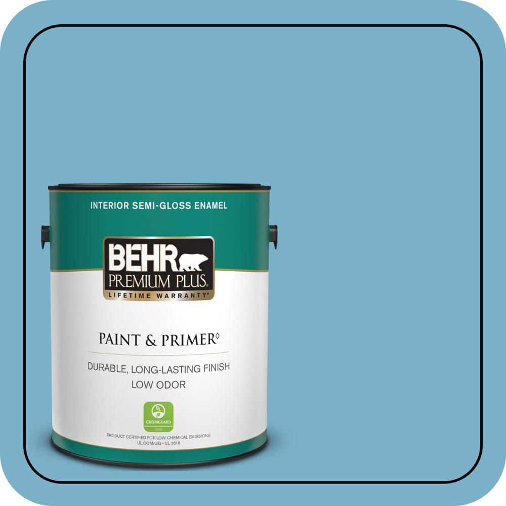 1 gal. #M490-4 Frisky Blue Semi-Gloss Enamel Low Odor Interior Paint & Primer price history on PriceWatchPro