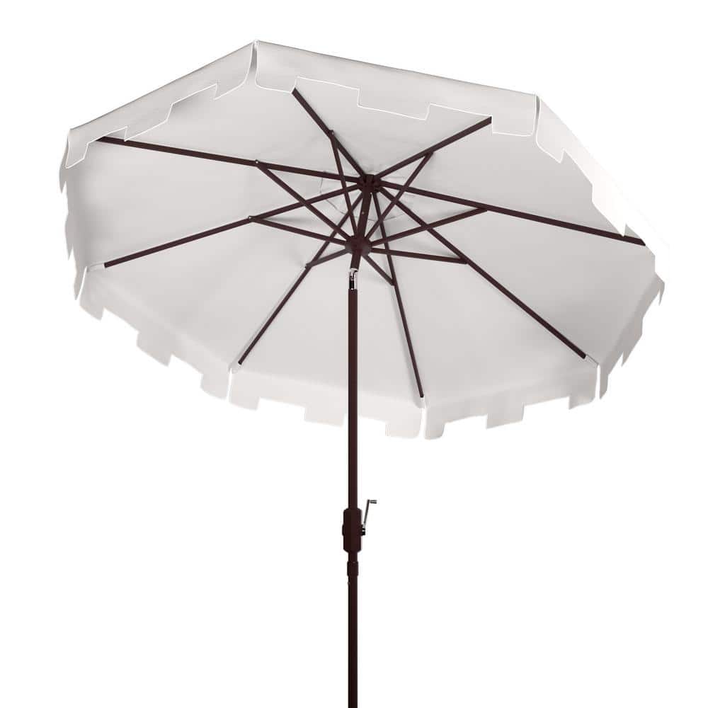 Zimmerman 11-Foot Beige and White Aluminum Market Umbrella