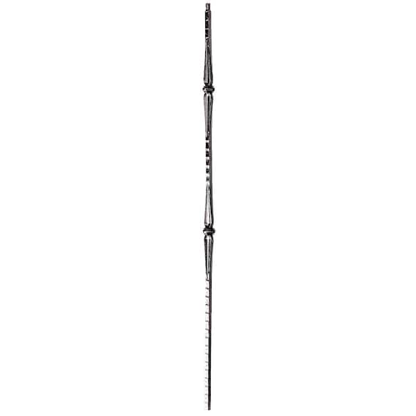 arteferro 44 in. x 9/16 in. Dual Sided Hammered with Dual Knuckles Old World Copper Powder Coated Wrought Iron Stair Baluster
