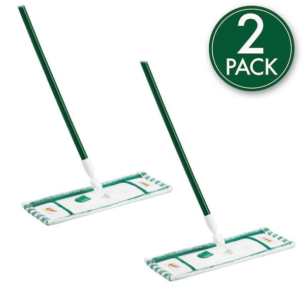 18 in. Microfiber Wet and Dry Flat Mop with 2-Piece Handle (2-Pack)