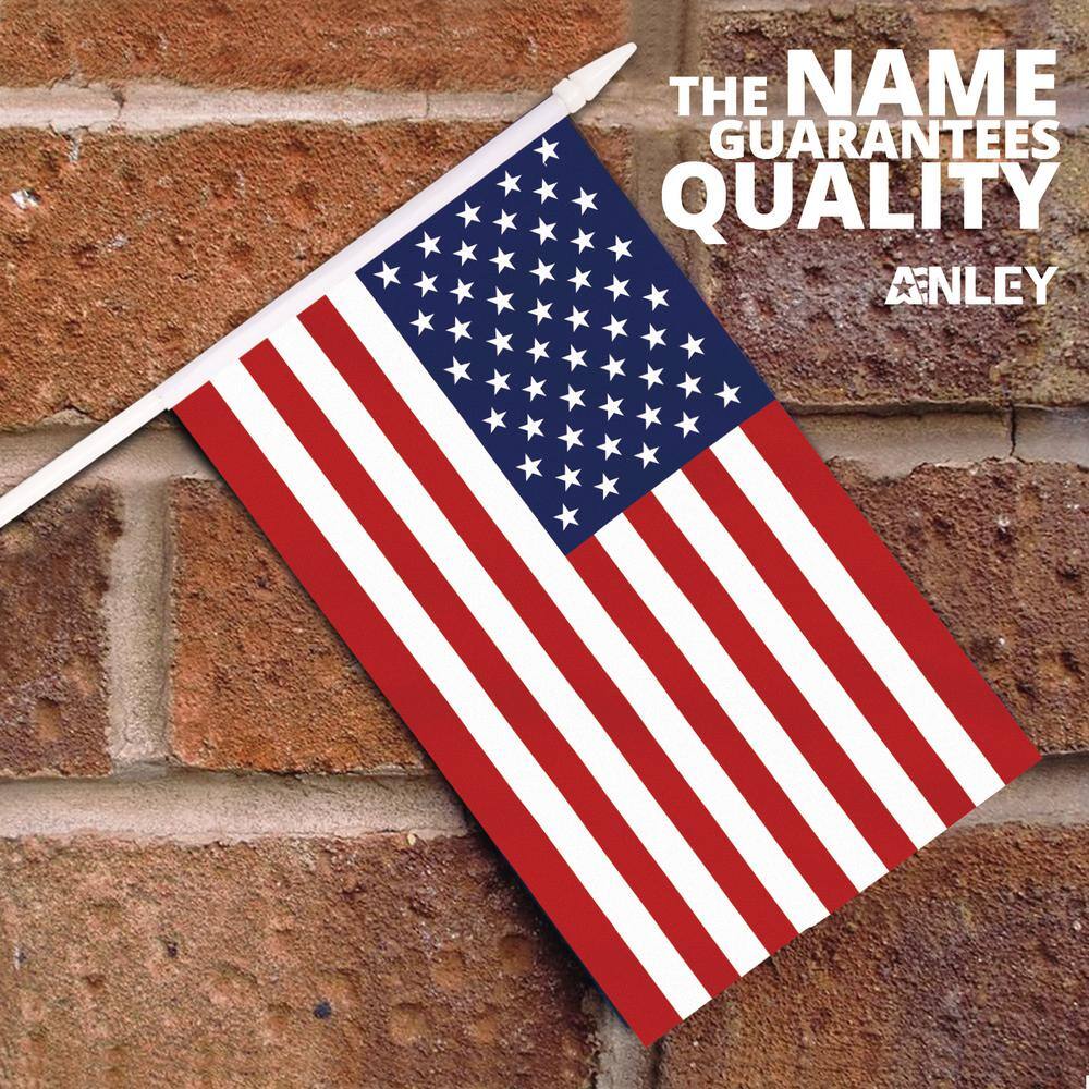 Patriotic Miniature Polyester American Flag Set with Plastic Poles