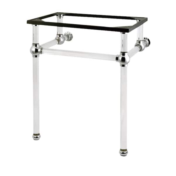 Templeton Acrylic Console Sink Leg in Polished Chrome
