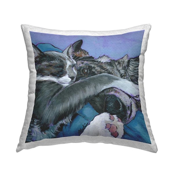 Stupell Industries Cat & Dog Cuddles Outdoor Printed Throw Pillow by Nadi Spencer