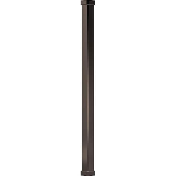 AFCO 8' x 5-1/2" Endura-Aluminum Craftsman Style Column, Square Shaft (Post Wrap Installation), Non-Tapered, Textured Brown