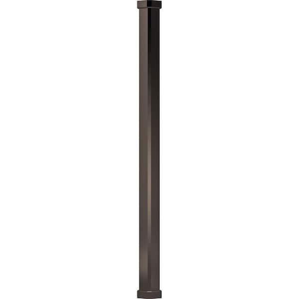 AFCO 10' x 5-1/2" Endura-Aluminum Craftsman Style Column, Square Shaft (Load-Bearing 20,000 LBS), Non-Tapered, Textured Brown