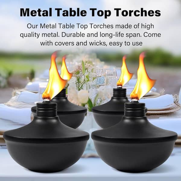Misopily 24 oz Metal Tabletop Citronella Torch Lights with