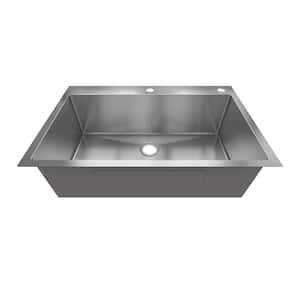 33 in. Drop-In Single Bowl 18-Gauge 304 Stainless Steel Kitchen Sink