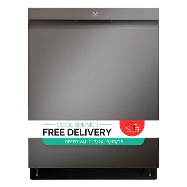 LG 24 in. Top Control Smart Wi-Fi Dishwasher, QuadWash Pro, Dynamic Heat Dry, 3rd Rack, PrintProof Black Stainless Steel