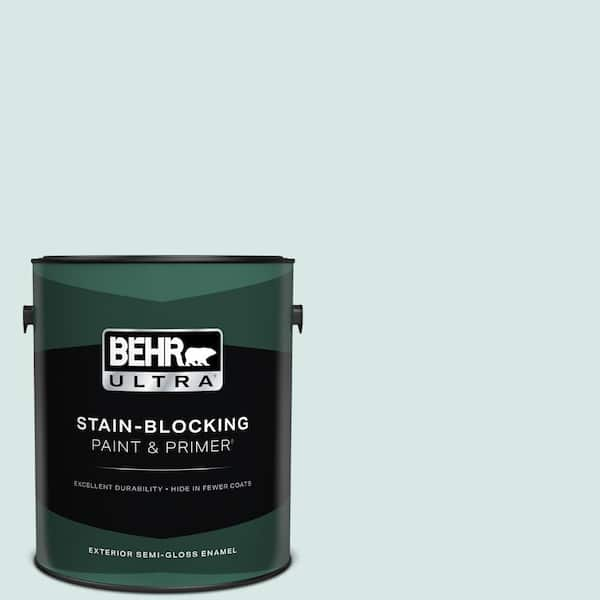 BEHR ULTRA 1 gal. #500E-2 Aqua Breeze Semi-Gloss Enamel Exterior Paint & Primer