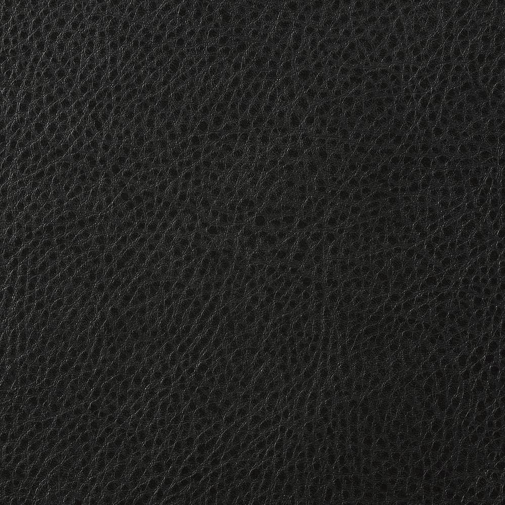 Modern 85" Black Faux Leather Stationary Sofa