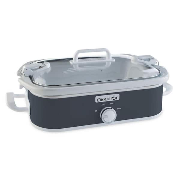 Crock-Pot Casserole Crock 3.5 Qt. Charcoal Slow Cooker with Locking Lid