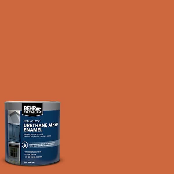 1 qt. #S-H-250 Pumpkin Patch Semi-Gloss Enamel Urethane Alkyd Interior/Exterior Paint